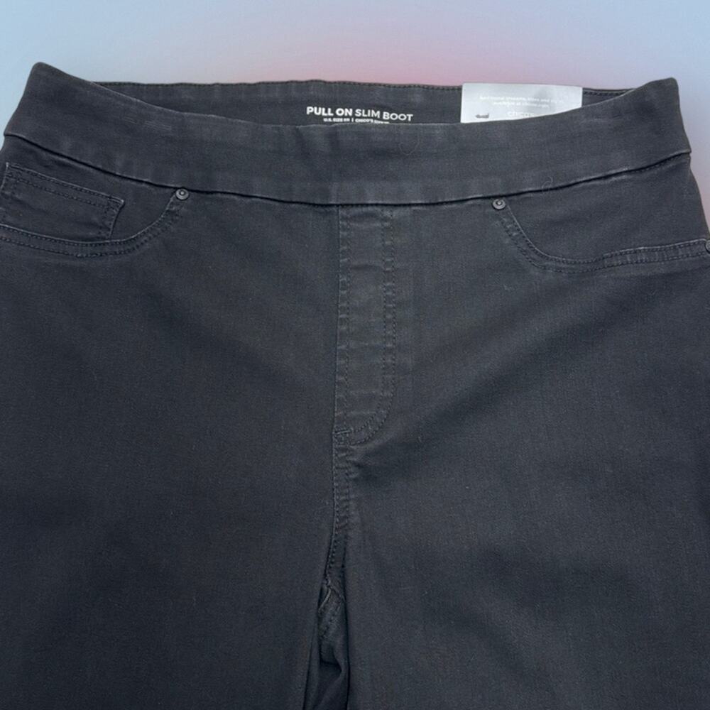 CHICO’S Women’s 1R Black PULL ON SLIM BOOT Jeans